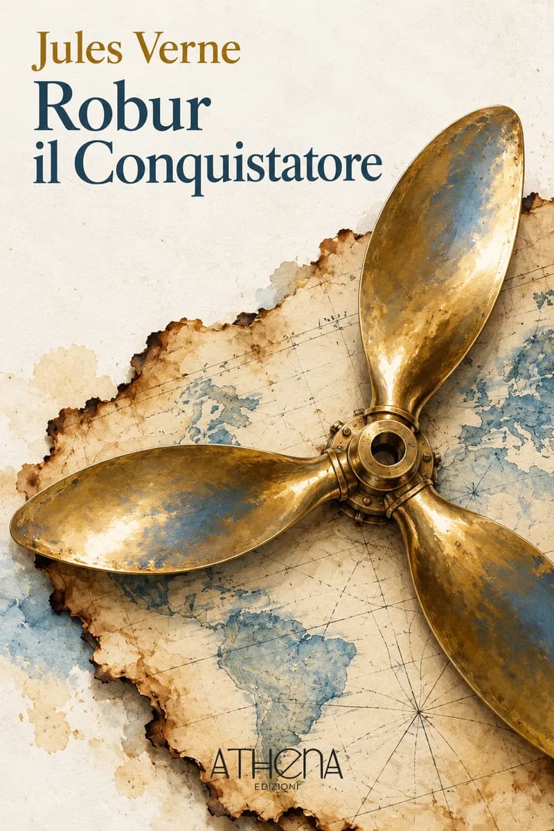 Robur il Conquistatore di Jules Verne – copertina Edizioni Athena