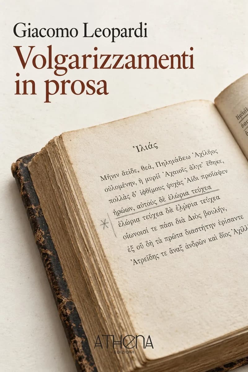 Volgarizzamenti in prosa di Giacomo Leopardi – copertina Edizioni Athena
