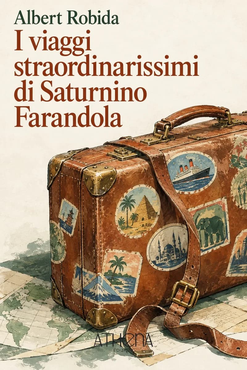 I viaggi straordinarissimi di Saturnino Farandola di Albert Robida – copertina Edizioni Athena