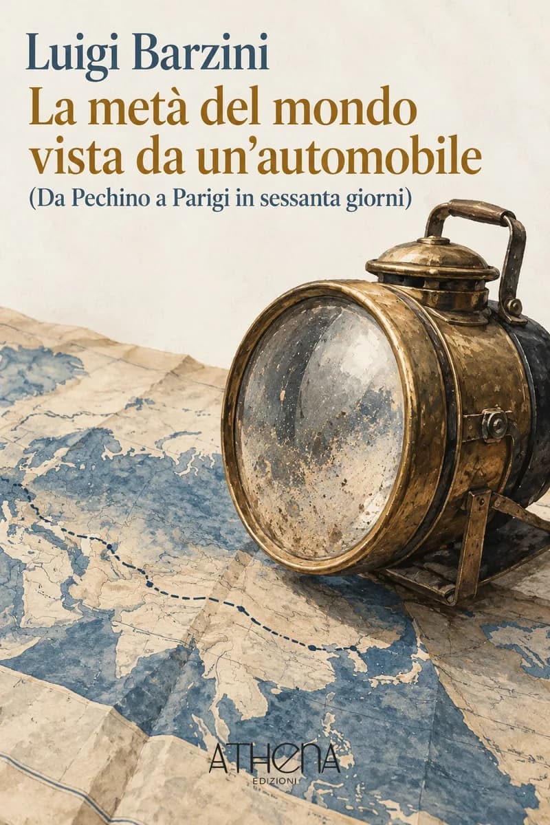 La metà del mondo vista da un'automobile (Da Pechino a Parigi in di Luigi Barzini – copertina Edizioni Athena