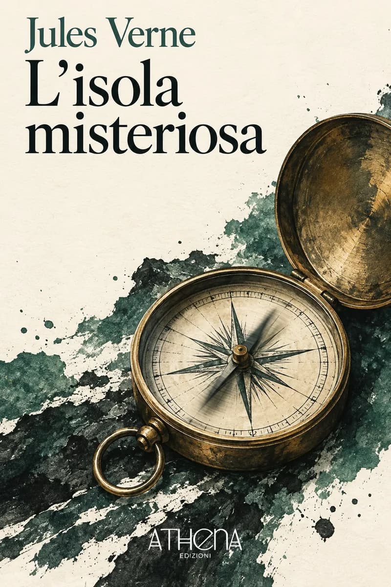 L'isola misteriosa di Jules Verne – copertina Edizioni Athena